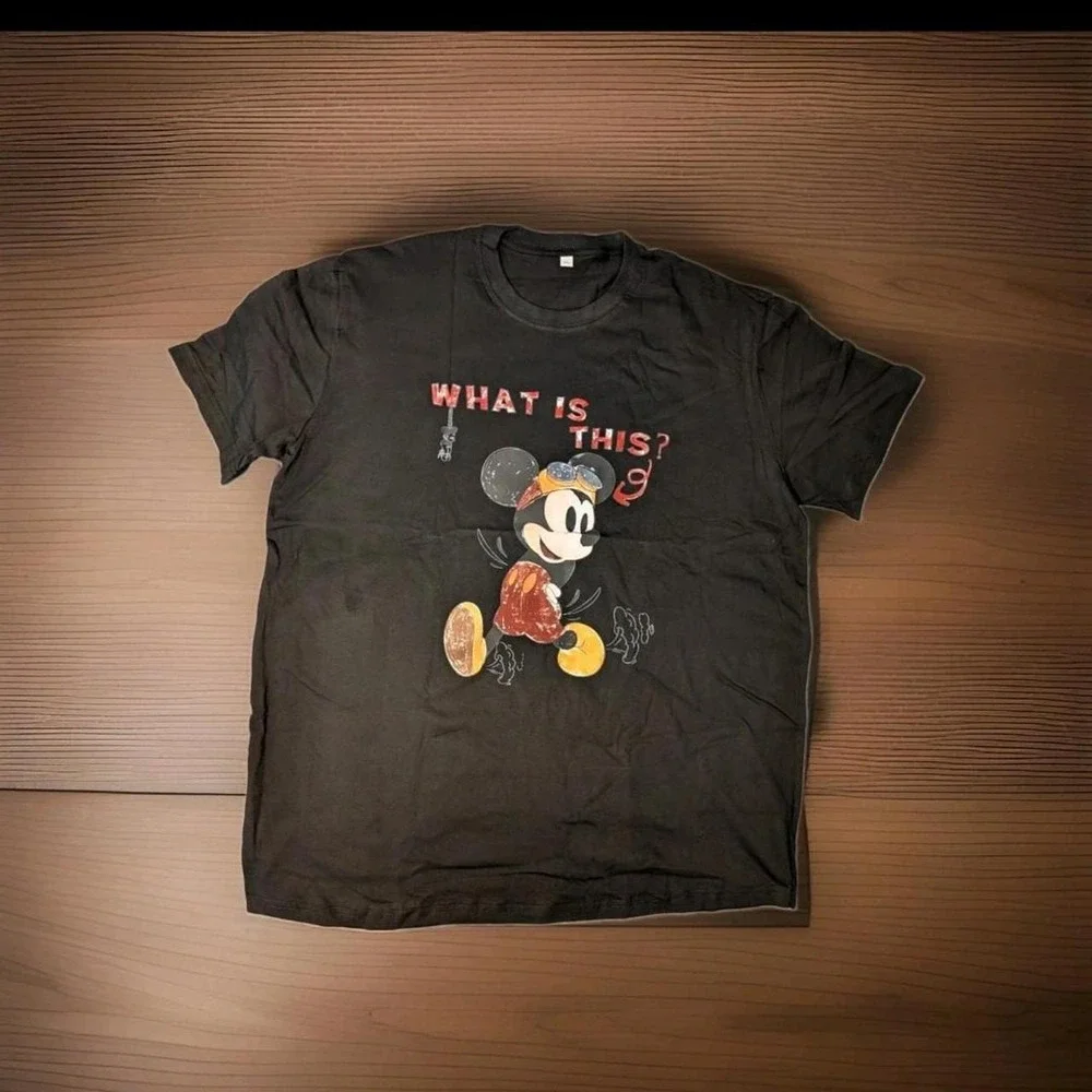 Vintage Cartoon Inspired Graphic T Shirt 3XL Black Distressed New